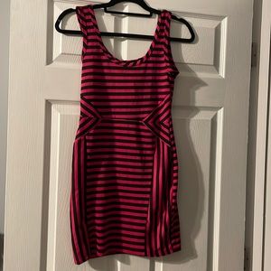 Pink and Black Mini Dress